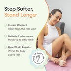 ZenToes ball of foot cushions being worn with sneakers for athletic support.