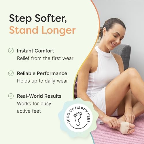 ZenToes ball of foot cushions being worn with sneakers for athletic support.