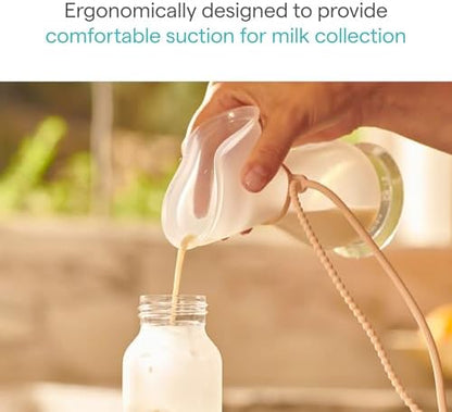 Munchkin Silicone Manual Breast Pump side view highlighting the integrated secure suction base.
