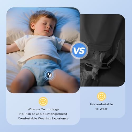 Prabensei wireless bed wetting alarm complete kit including progress tracking chart and motivational stickers