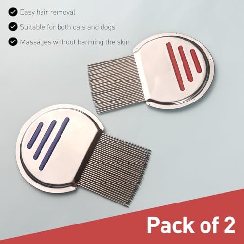 Metal nit comb being used on hair for dandruff and egg removal.