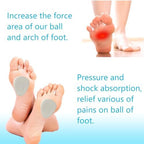 Misorita metatarsal cushions applied to the inside of a dress shoe for comfort
