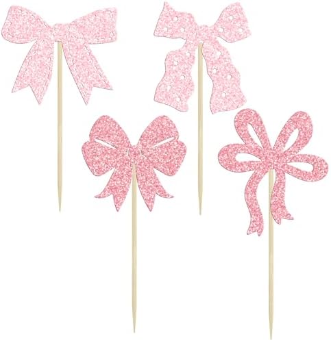 Ephlyn bow cupcake toppers on dessert display