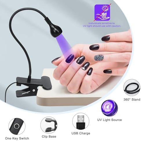 USB powered Geisofu manicure dryer in use with gel nail tips.