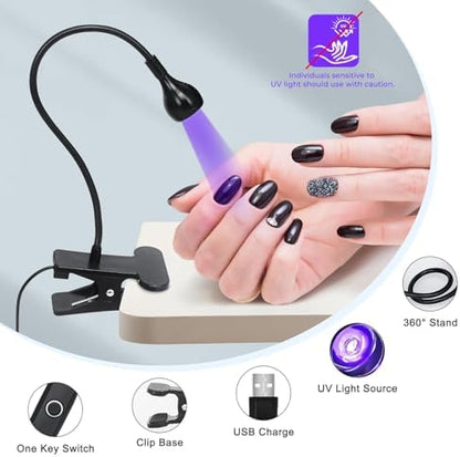 USB powered Geisofu manicure dryer in use with gel nail tips.