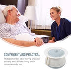 Portable chamber pot with lid and ergonomic handle