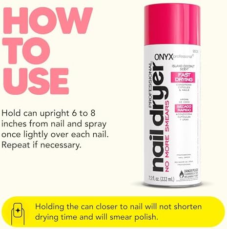Onyx Professional nail drying spray pink cap detail