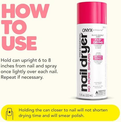 Onyx Professional nail drying spray pink cap detail