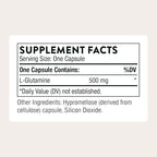 Thorne L-Glutamine supplement facts and ingredients label