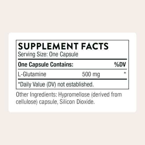 Thorne L-Glutamine supplement bottle label details