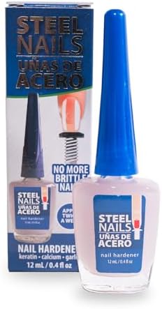 Amen Beauty Steel Nails packaging box showing keratin and calcium benefits