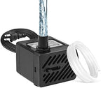 DaToo mini fountain pump side angle highlighting the compact black design and suction cups.