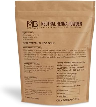 MB Herbals triple sifted colorless henna powder for hair shine