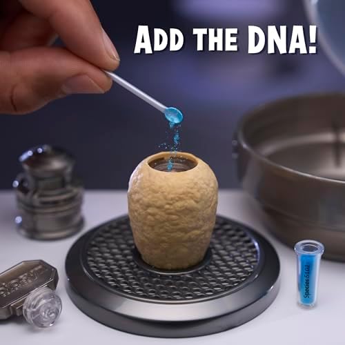 MGA's Miniverse prehistoric dinosaur egg capsule unboxed with mini DNA powder supplies