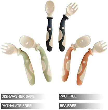 Dishwasher safe flat baby spoons by PandaEar designed to prevent choking hazards