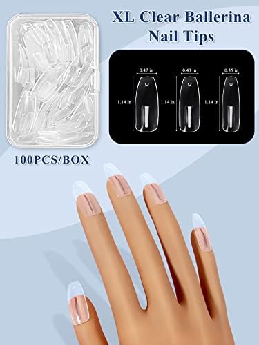 High quality ABS clear nail tips for acrylic manicure training