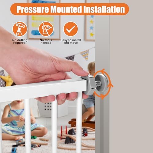 Keny auto close child safety gate installed with extension kits