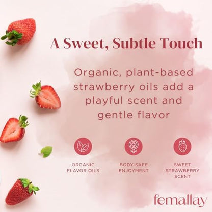 Femallay strawberry kiss flavored natural suppository melts for menopause dryness relief.