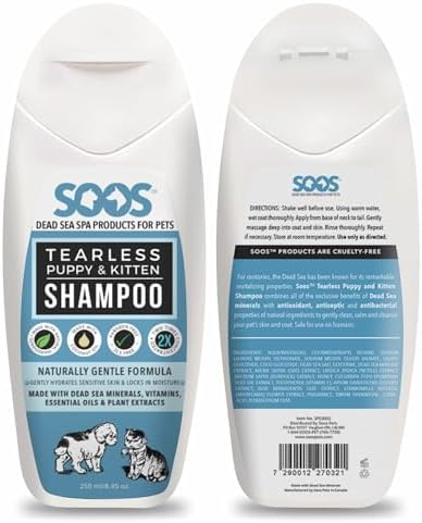 Soos tear-less puppy and kitten shampoo texture and consistency on hand