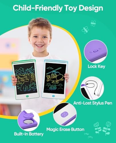 4 Pack LCD Writing Tablet, 8.5 Inch Colorful Toddlers Drawing Tablet for Kids, Creative Doodle Board Drawing Pad, Toy Birthday Gift for 3-6 Year Old Girls Boys - Image 6