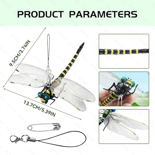 Close up of realistic dragonfly clip wings