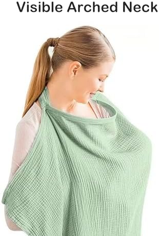 Rongchuang 2 pack nursing cover in grass green and blue colors.
