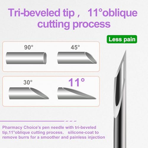 Close up of 5mm super thin sterile needle for diabetes care