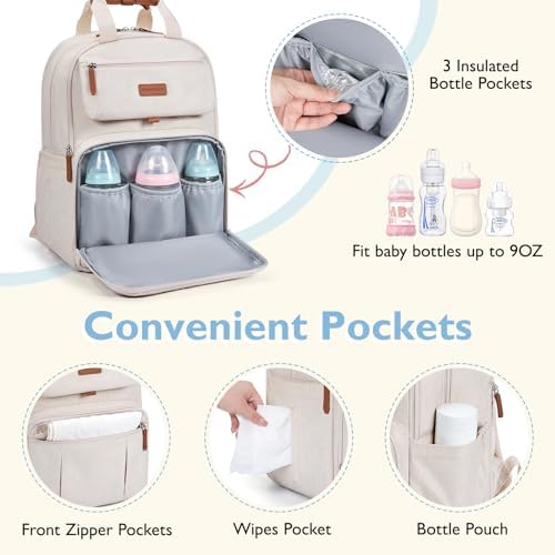 Insulated bottle pockets and front compartment detail