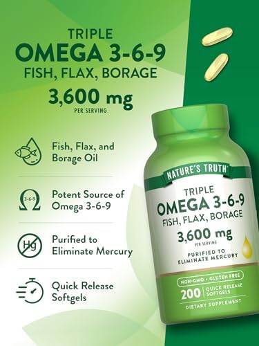 Nature's Truth Triple Omega bottle next to packaging box for authenticity
