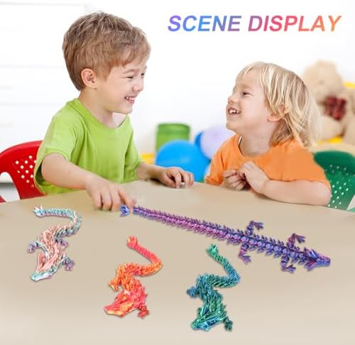 Side profile of flexible 3D printed articulated dragon toy