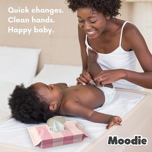 Moodie reusable wipe pouches set for baby care on the go