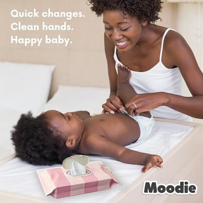 Moodie reusable wipe pouches set for baby care on the go
