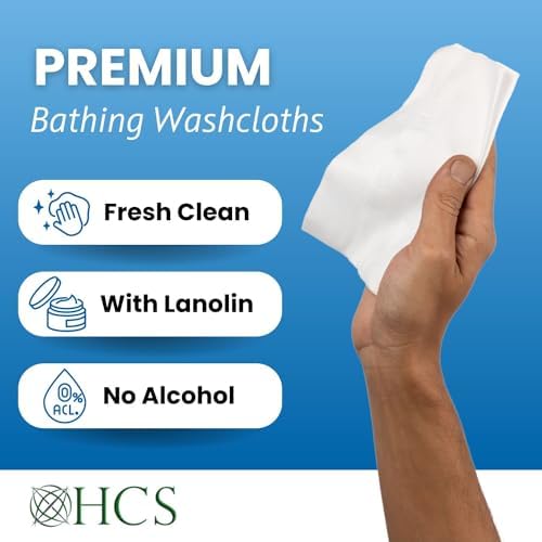 HCS premium no rinse disposable washcloths six pack bundle for elderly care