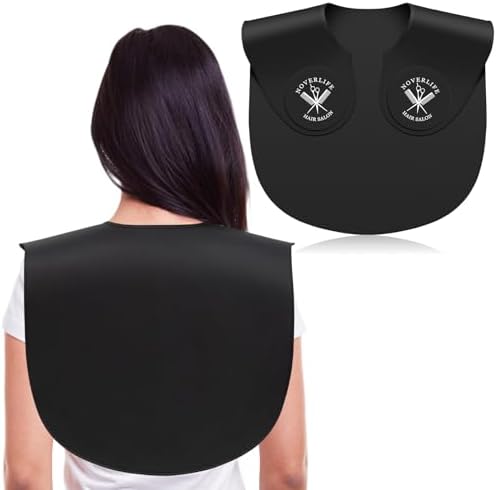 Noverlife waterproof silicone hair dye collar draped over salon cape shoulders for protection.