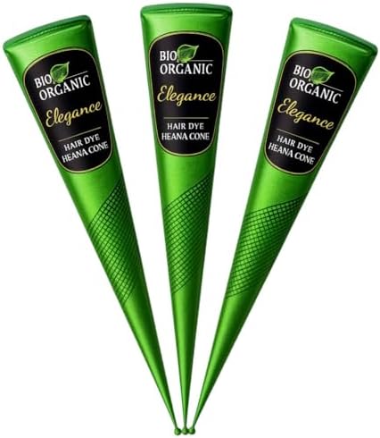 Ammonia free herbal henna hair dye cones for natural grey coverage application.