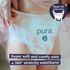 Side view of Pura diaper pants showing stretchy waistband