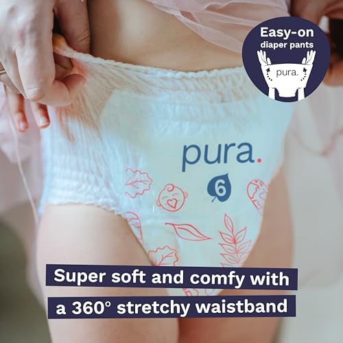 Side view of Pura diaper pants showing stretchy waistband