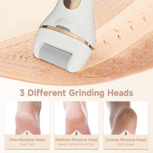 Waterproof electric callus remover device being rinsed directly under tap water to demonstrate the waterproof cleaning feature.