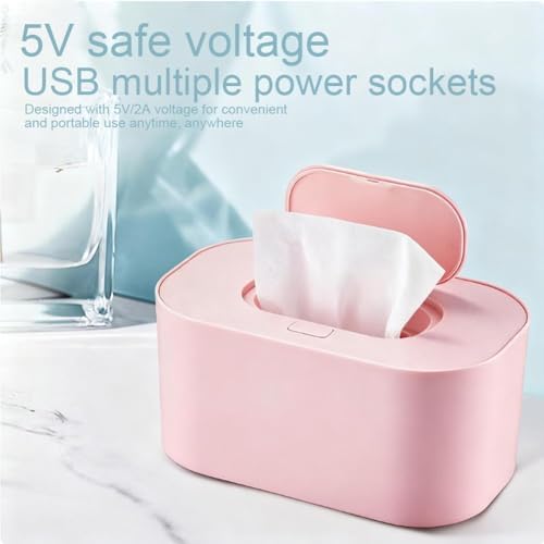 Pink moist wipe warmer for car and travel use