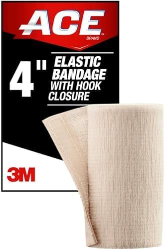 Demonstration of the elastic material stretch on an ACE brand medical wrap.