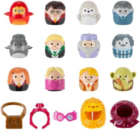Harry Potter Squish-a-longs Series One twelve pack figures with ring accessory