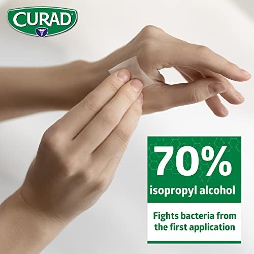 Thick 2-ply sterile alcohol wipes showing the easy-to-open foil packaging
