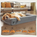 Large Dog Bed Orthopedic Washable - Beds Bolster - Medium XL XLarge Big Dogs - Memory Foam Couch Sofa - Waterproof with Removable Cover - Image 7