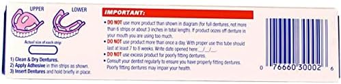 Fixodent 2.4 oz cream applied to full plate denture before wearing