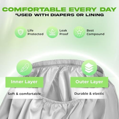 Elastic waistband detail on Menpol adult diaper cover pants