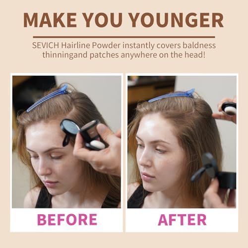 Sevich hair shadow topper for men and women with bottom puff applicator exposed