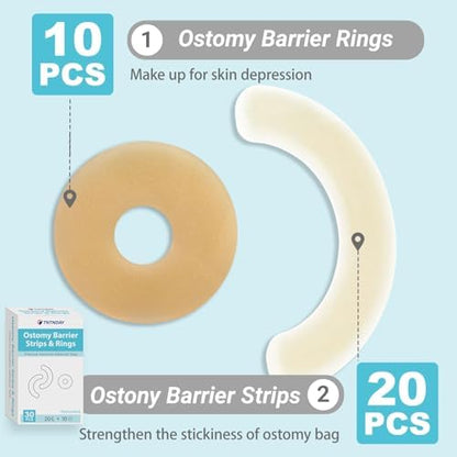 TNTNDAY moldable leakproof barrier rings pack of ten pieces for stoma protection