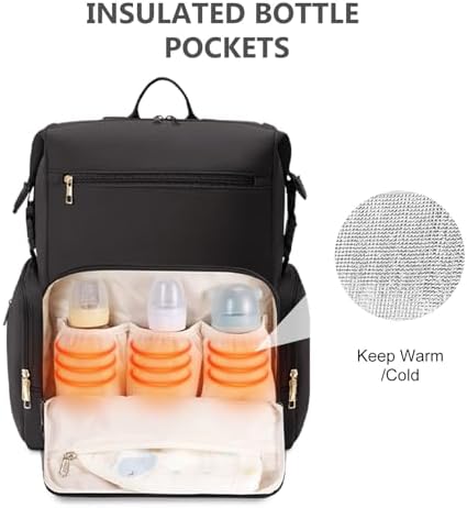 CEI-CEI large baby maternity travel tote open view demonstrating internal storage pockets.