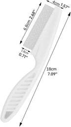 Fine tooth stainless steel pet lice removal brush close up details