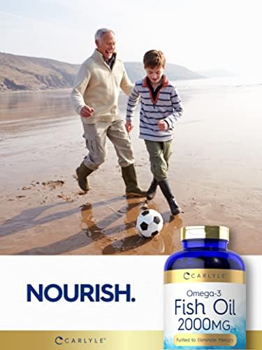 Carlyle 2000mg fish oil dietary supplement bottle 320 count